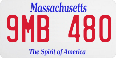 MA license plate 9MB480