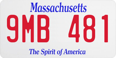 MA license plate 9MB481