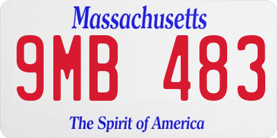 MA license plate 9MB483