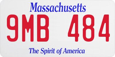 MA license plate 9MB484