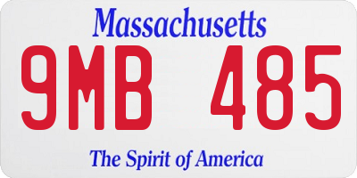 MA license plate 9MB485