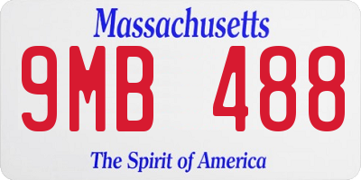 MA license plate 9MB488