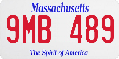MA license plate 9MB489