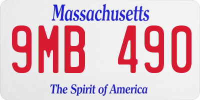 MA license plate 9MB490