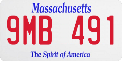 MA license plate 9MB491