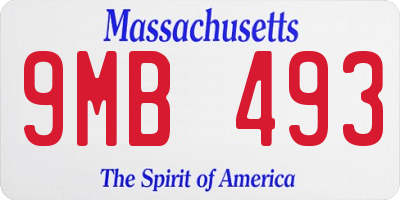 MA license plate 9MB493