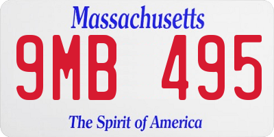 MA license plate 9MB495