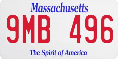 MA license plate 9MB496