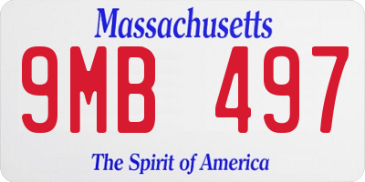 MA license plate 9MB497