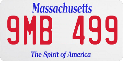 MA license plate 9MB499