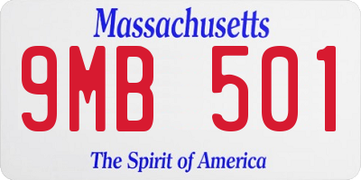 MA license plate 9MB501