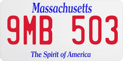 MA license plate 9MB503