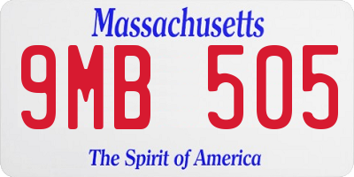 MA license plate 9MB505