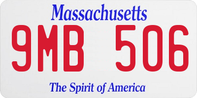 MA license plate 9MB506