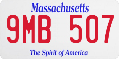 MA license plate 9MB507
