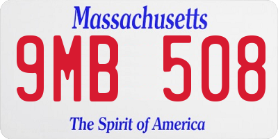 MA license plate 9MB508