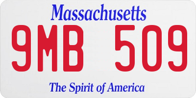 MA license plate 9MB509