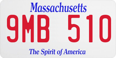 MA license plate 9MB510