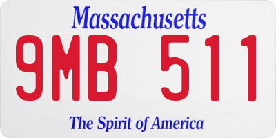 MA license plate 9MB511