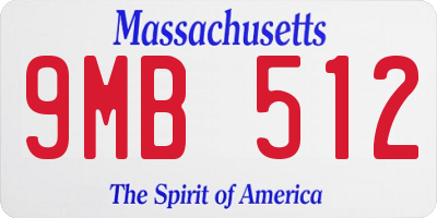 MA license plate 9MB512