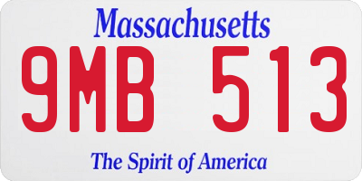 MA license plate 9MB513