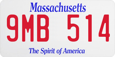 MA license plate 9MB514