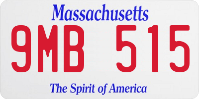 MA license plate 9MB515