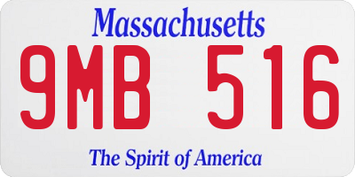 MA license plate 9MB516