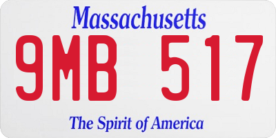 MA license plate 9MB517