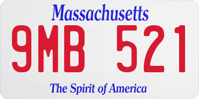 MA license plate 9MB521