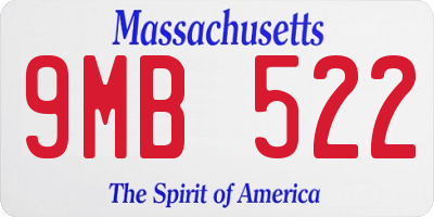 MA license plate 9MB522