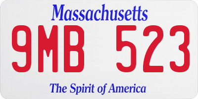 MA license plate 9MB523