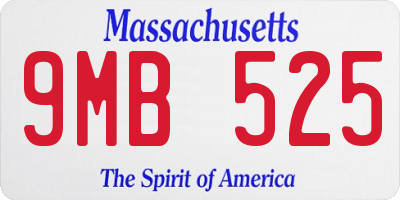 MA license plate 9MB525