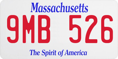 MA license plate 9MB526