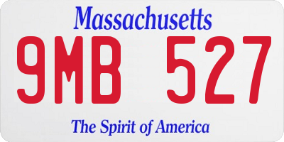 MA license plate 9MB527