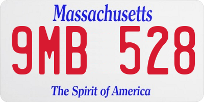 MA license plate 9MB528