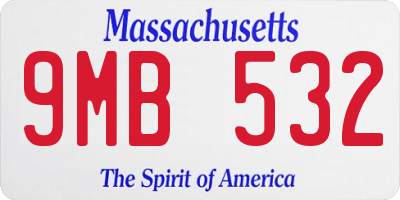 MA license plate 9MB532