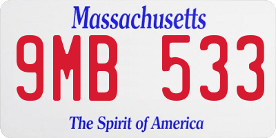 MA license plate 9MB533