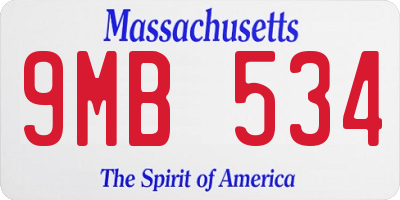 MA license plate 9MB534
