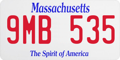 MA license plate 9MB535