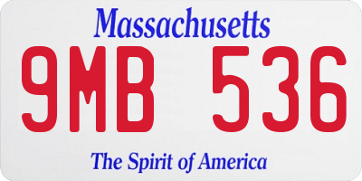 MA license plate 9MB536