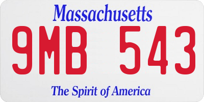 MA license plate 9MB543