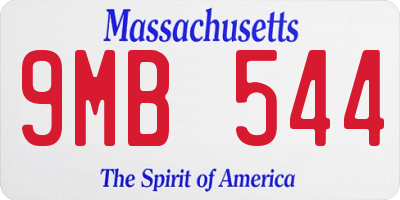 MA license plate 9MB544