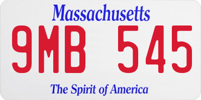 MA license plate 9MB545