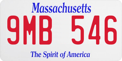 MA license plate 9MB546