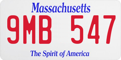 MA license plate 9MB547