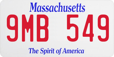 MA license plate 9MB549