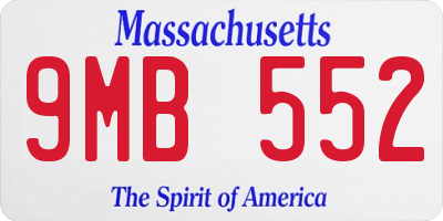 MA license plate 9MB552