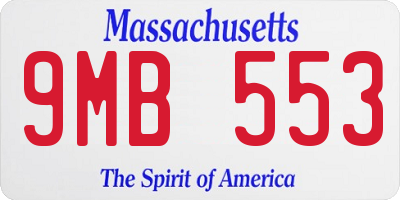 MA license plate 9MB553