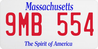 MA license plate 9MB554